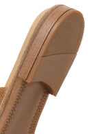 Women's Beige Suede Leather Slippers | Derimod