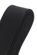 Women's Black Thick Soled Leather Slippers | Derimod