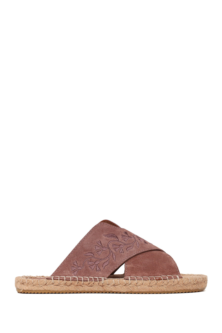 Woman Dark Powder Patterned Suede Espadrilles Slipper 26SFD206410 | Derimod