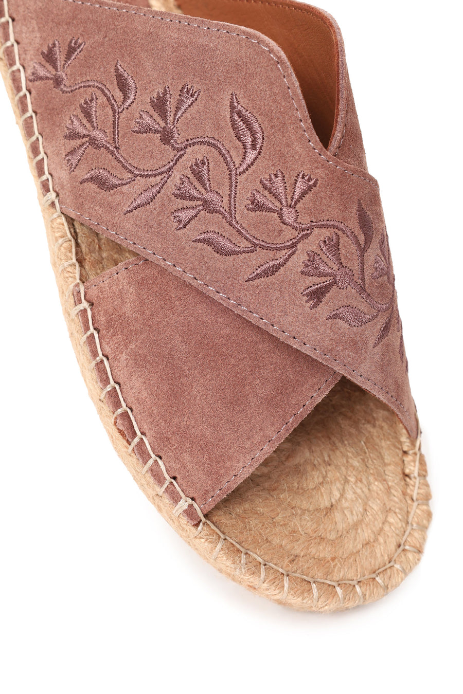 Woman Dark Powder Patterned Suede Espadrilles Slipper