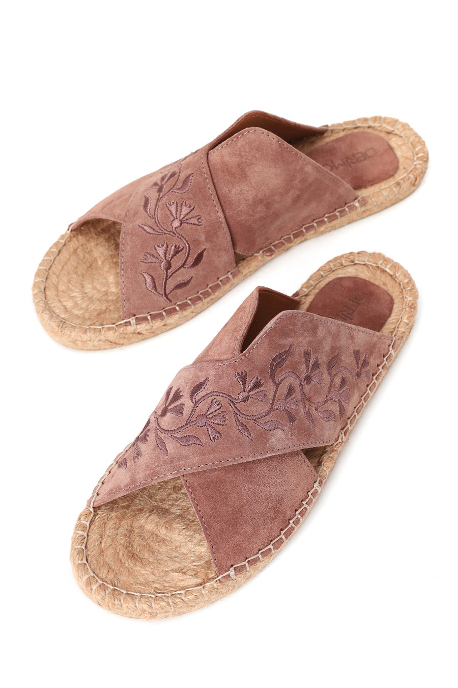 Woman Dark Powder Patterned Suede Espadrilles Slipper