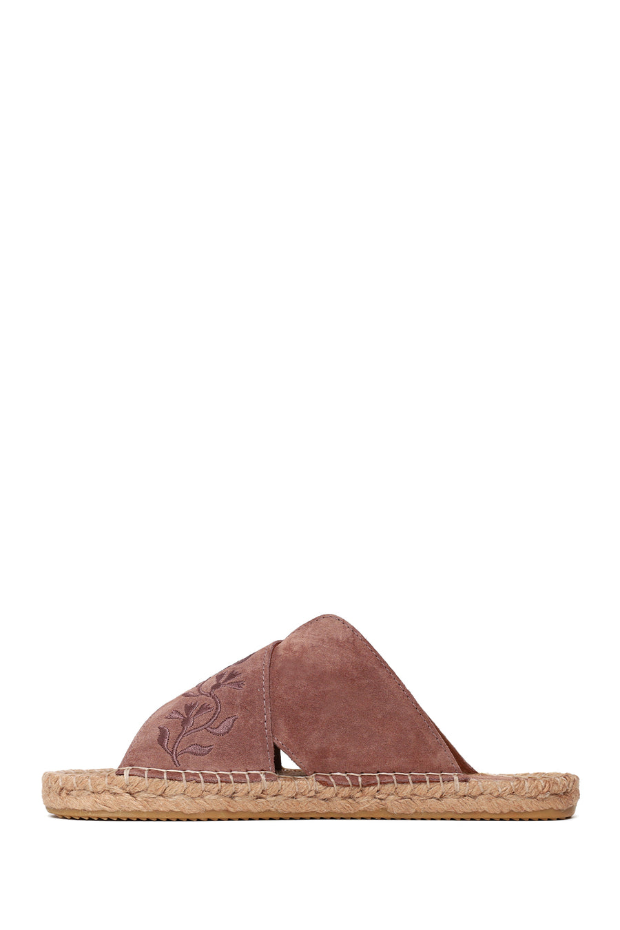 Woman Dark Powder Patterned Suede Espadrilles Slipper