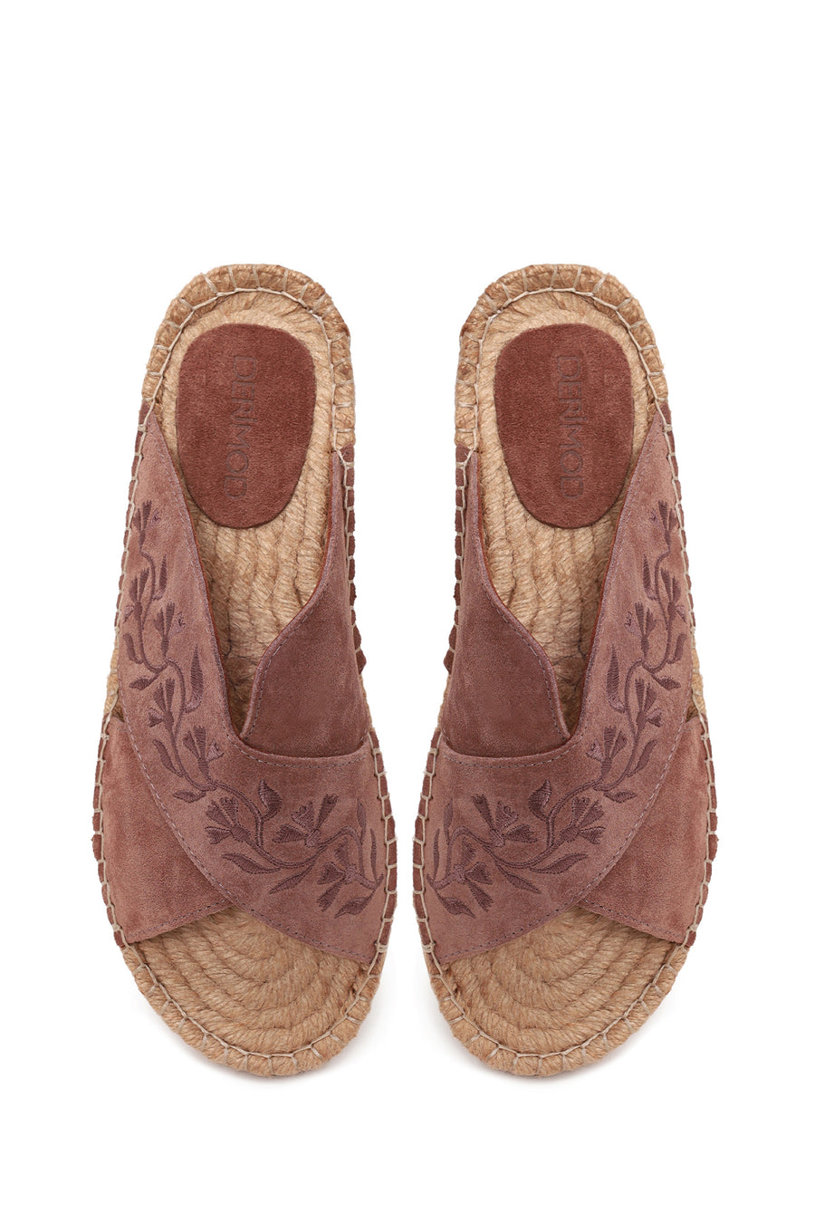 Woman Dark Powder Patterned Suede Espadrilles Slipper