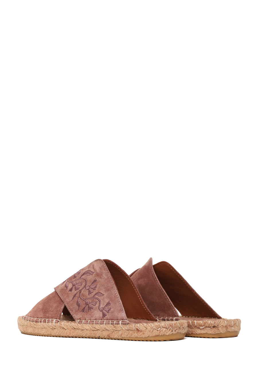 Woman Dark Powder Patterned Suede Espadrilles Slipper