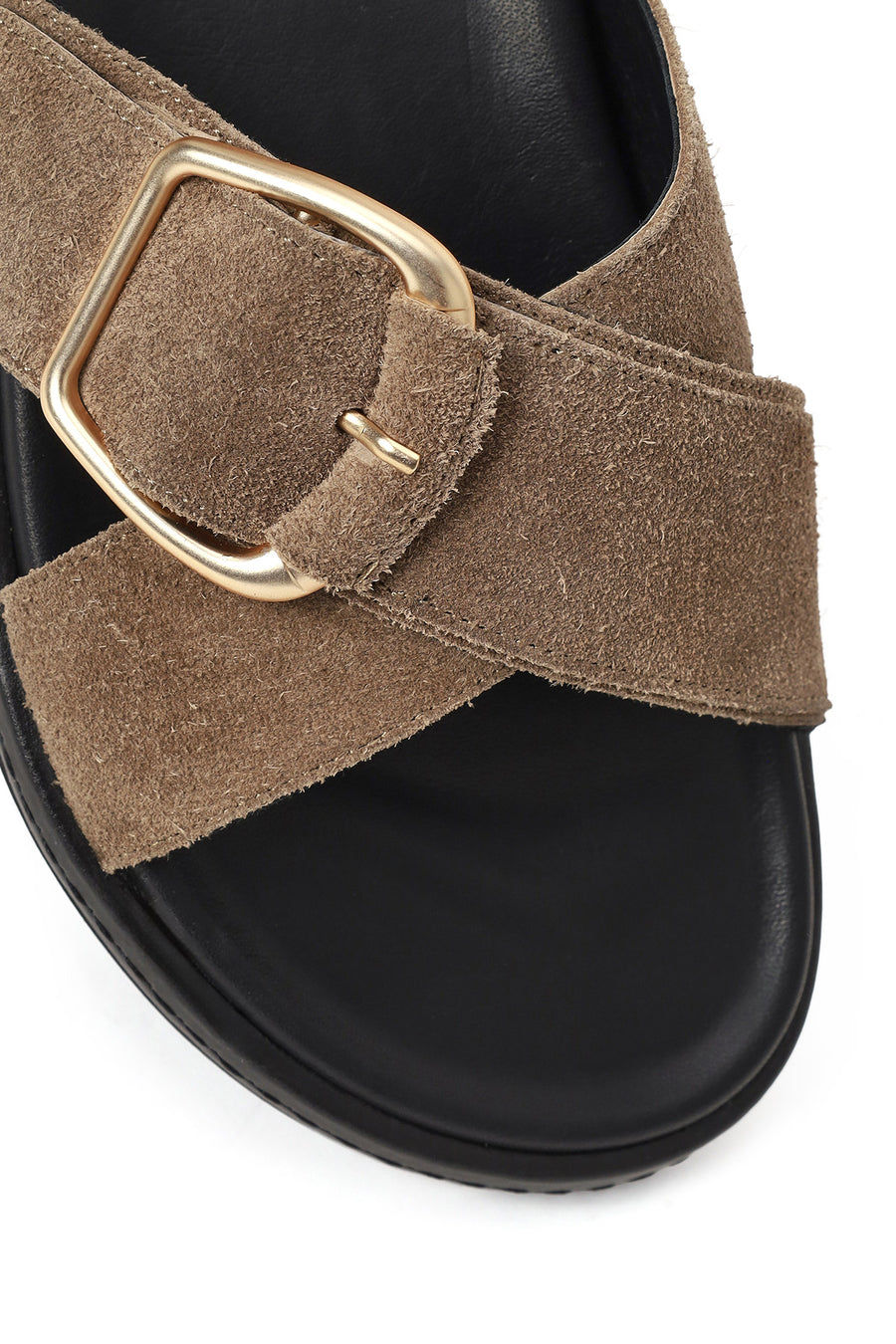 Woman Beige Suede Leather Slippers
