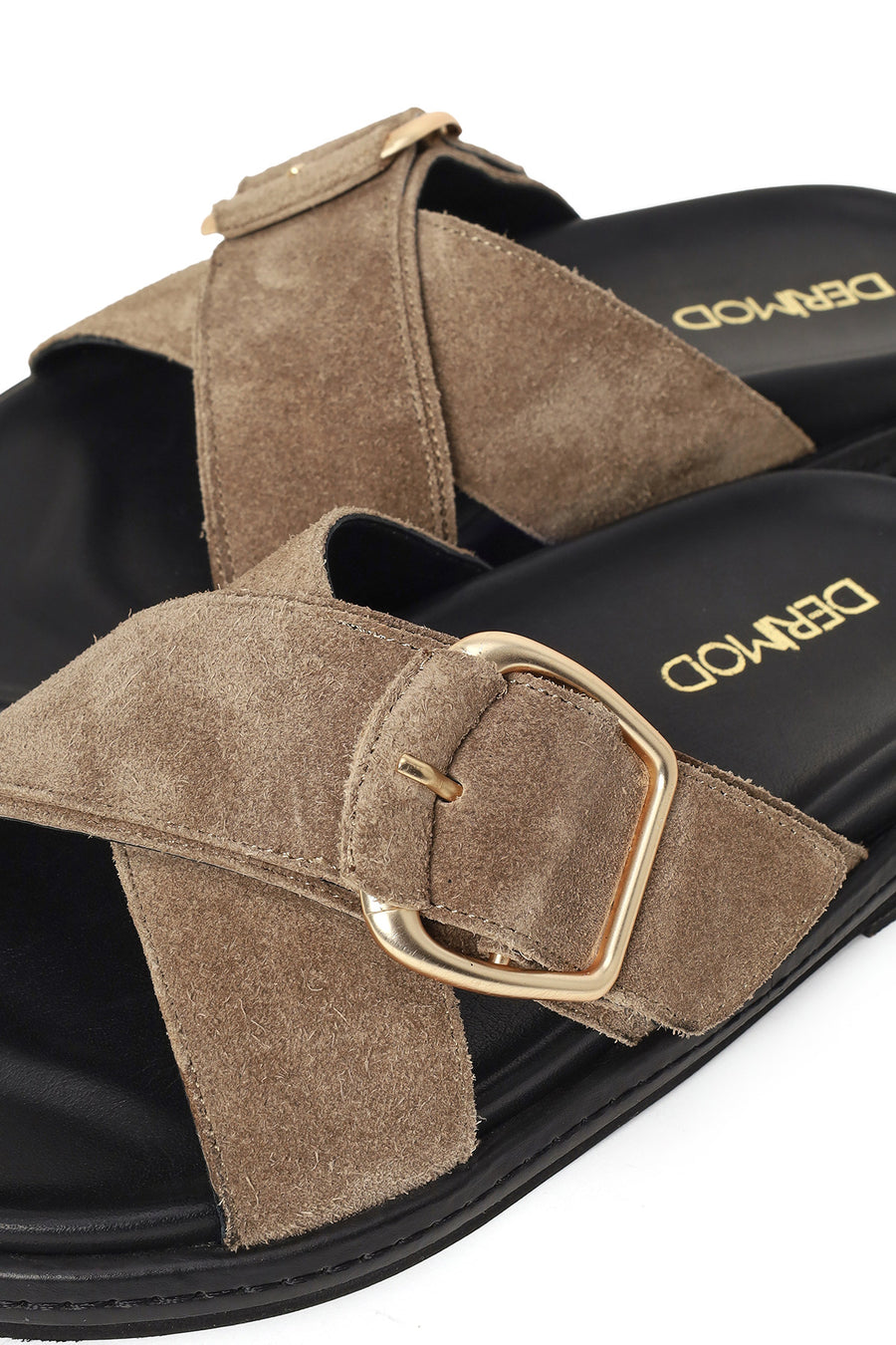Woman Beige Suede Leather Slippers