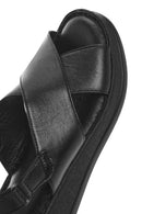 Women's Black Thick Soled Leather Comfort Sandals | Derimod