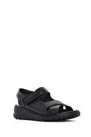 Women's Black Ankle Strap Chunky Sole Leather Comfort Sandals | Derimod