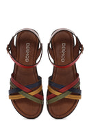 Kadın Çok Renkli Tokalı Deri Bodrum Sandalet | Derimod