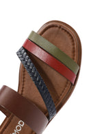 Kadın Çok Renkli Örgülü Deri Terlik | Derimod