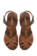 Kadın Taba Tokalı Deri Bodrum Sandalet | Derimod