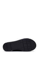 Woman Black Wedge Leather Comfort Slippers | Derimod