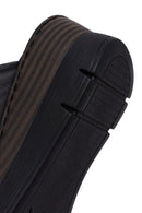 Woman Black Wedge Leather Comfort Slippers | Derimod