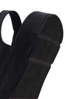 Woman Black Double-Buckle Thick-Soled Leather Comfort Sandals | Derimod