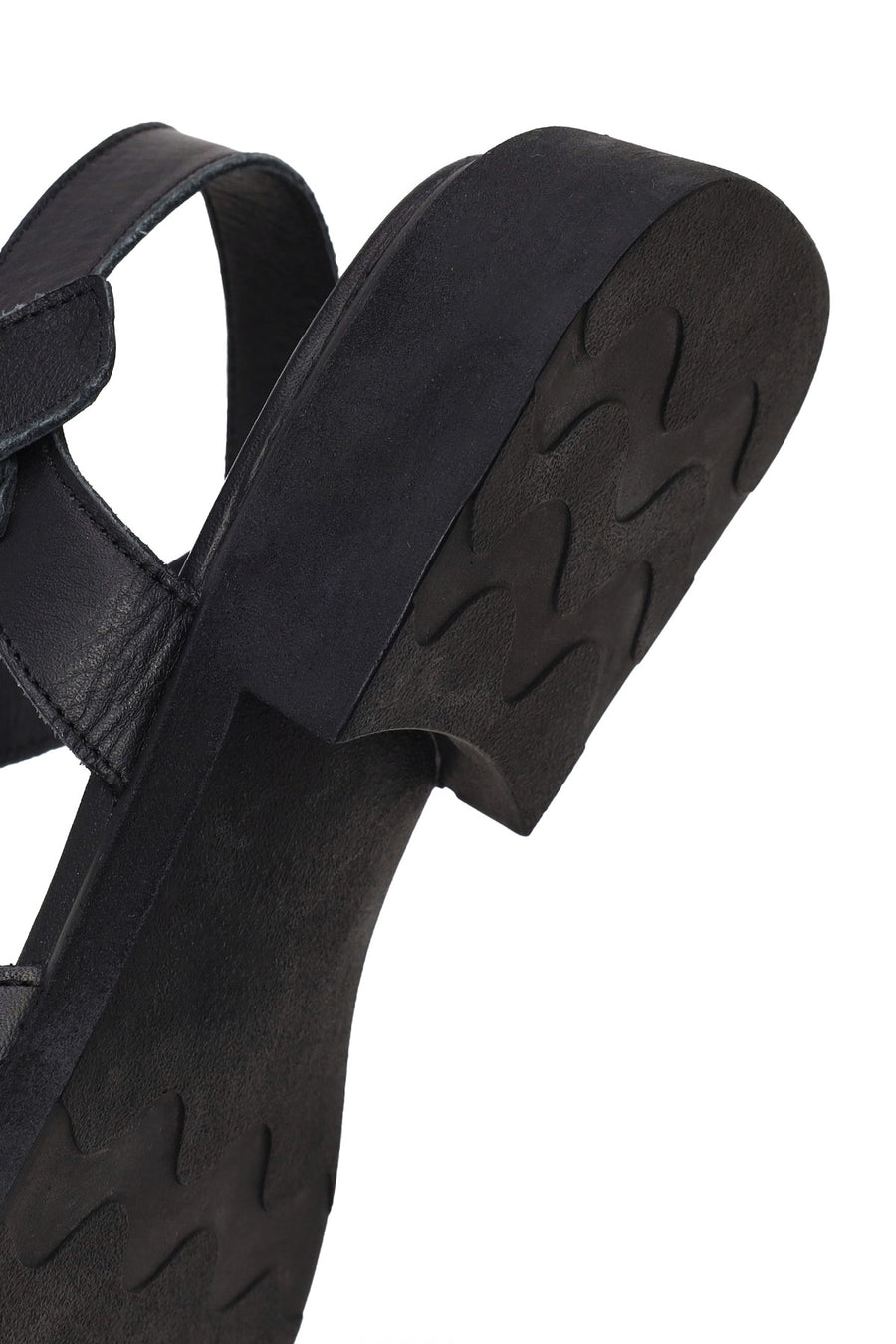 Woman Black Ankle-Buckle Leather Sandal