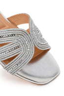 Kadın Gümüş Taşlı Terlik | Derimod