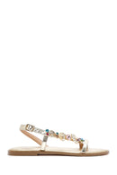 Women's Gold Ankle Buckle Stoned Sandals | Derimod