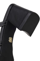 Woman Black Chunky-Heel Slippers | Derimod