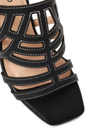 Woman Black Chunky-Heel Slippers | Derimod