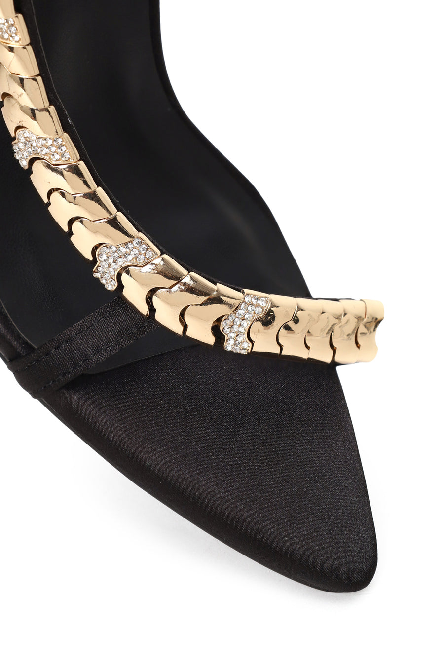 Woman Black Embellished High Thin-Heeled Sandal