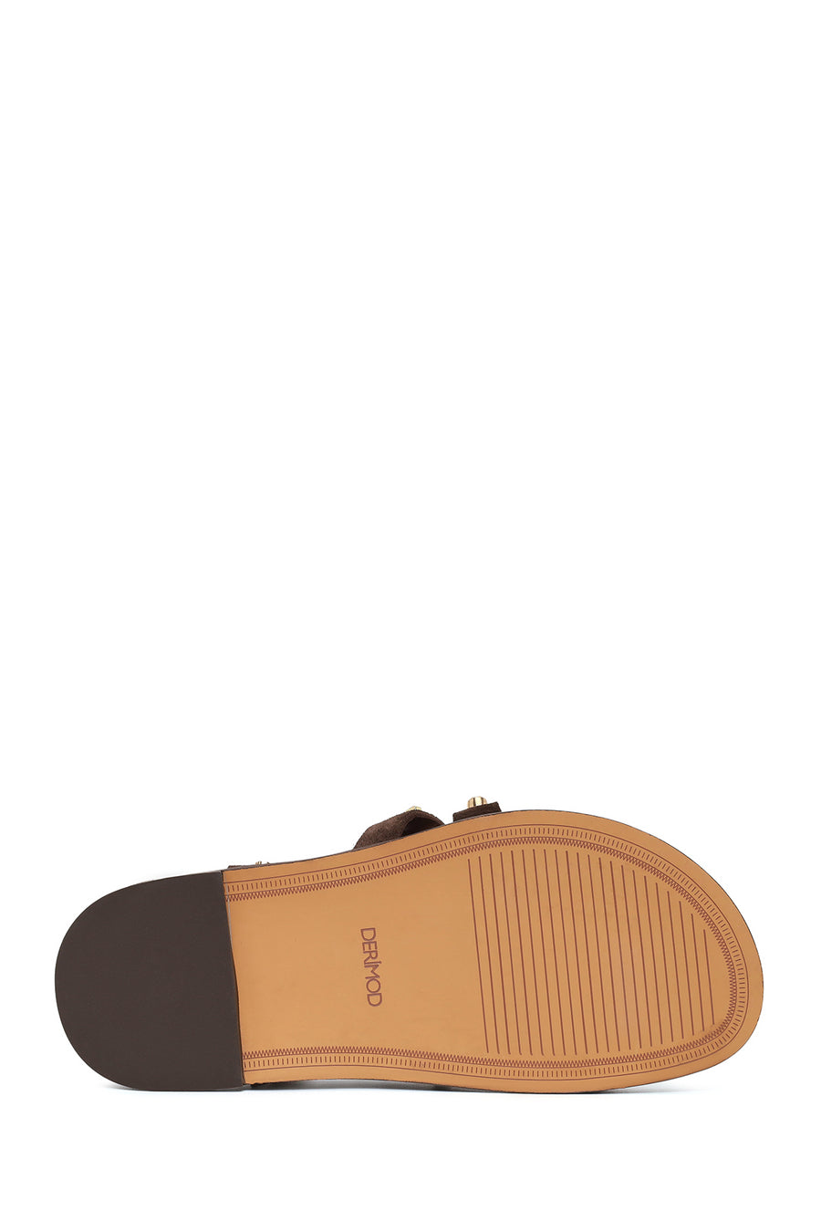 Woman Brown Embellished Suede Leather Sandals