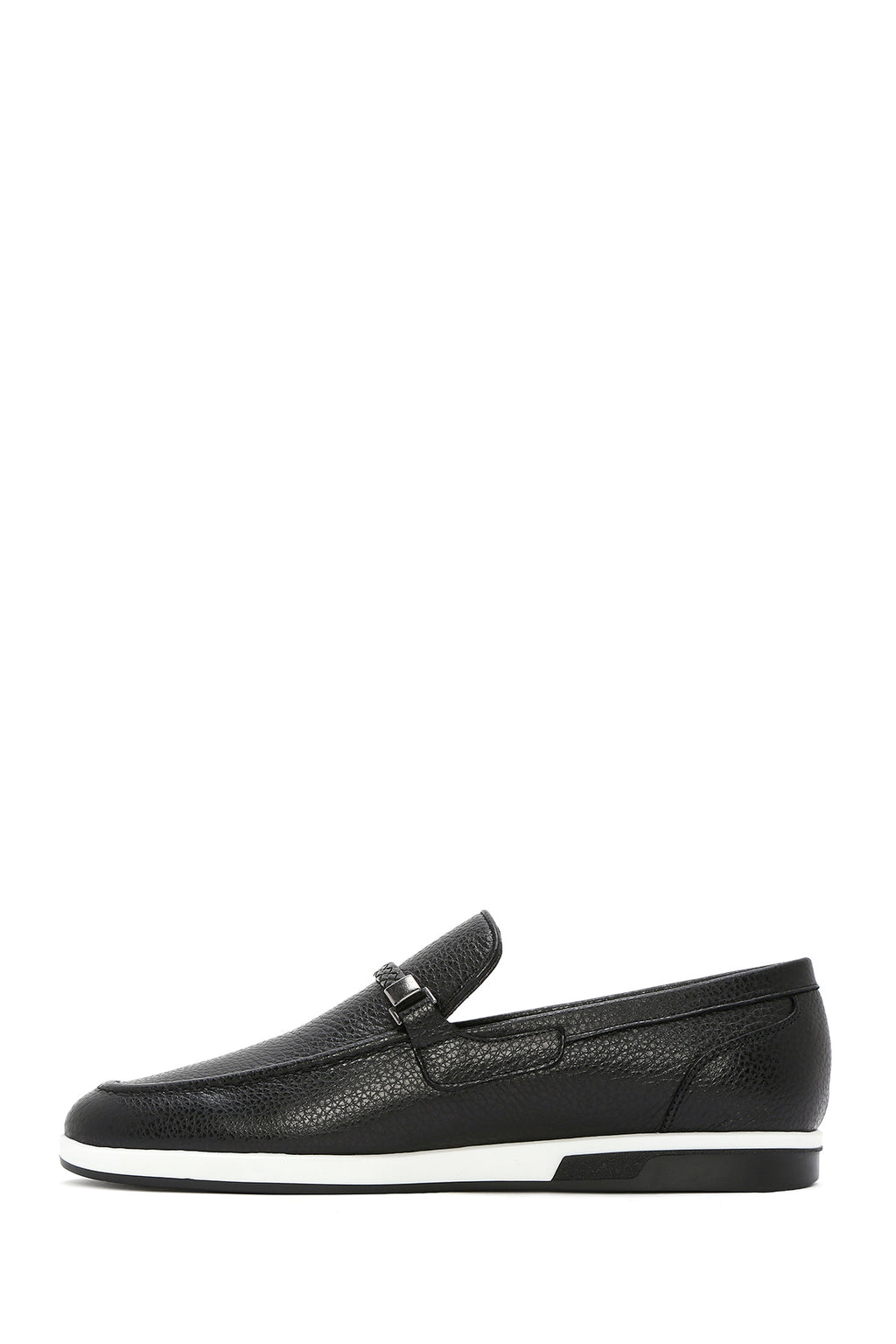 Erkek Siyah Deri Casual Loafer