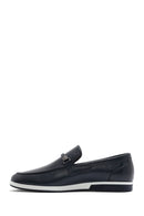 Men's Navy Blue Leather Casual Loafer | Derimod