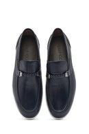 Men's Navy Blue Leather Casual Loafer | Derimod