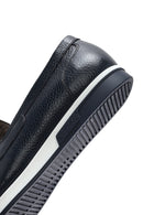 Men's Navy Blue Leather Casual Loafer | Derimod