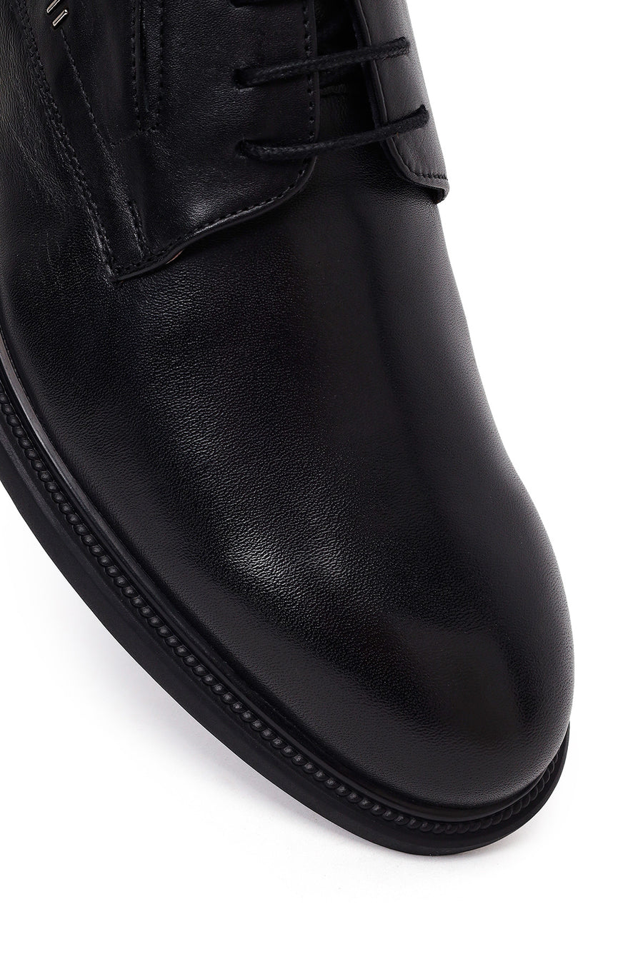 Male Black Lace-Up Leather Classic Shoes