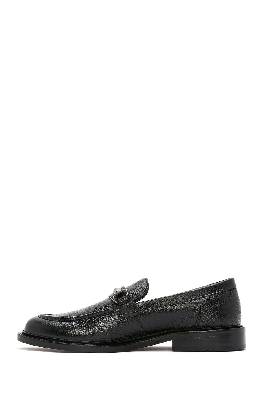 Men's Black Buckle Leather Classic Loafer
