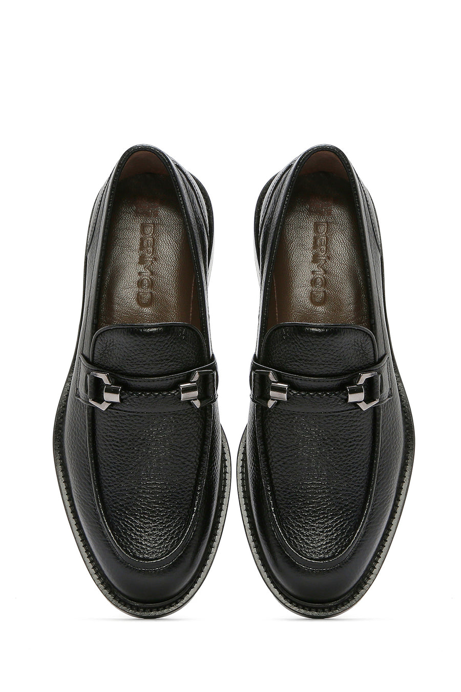 Men's Black Buckle Leather Classic Loafer
