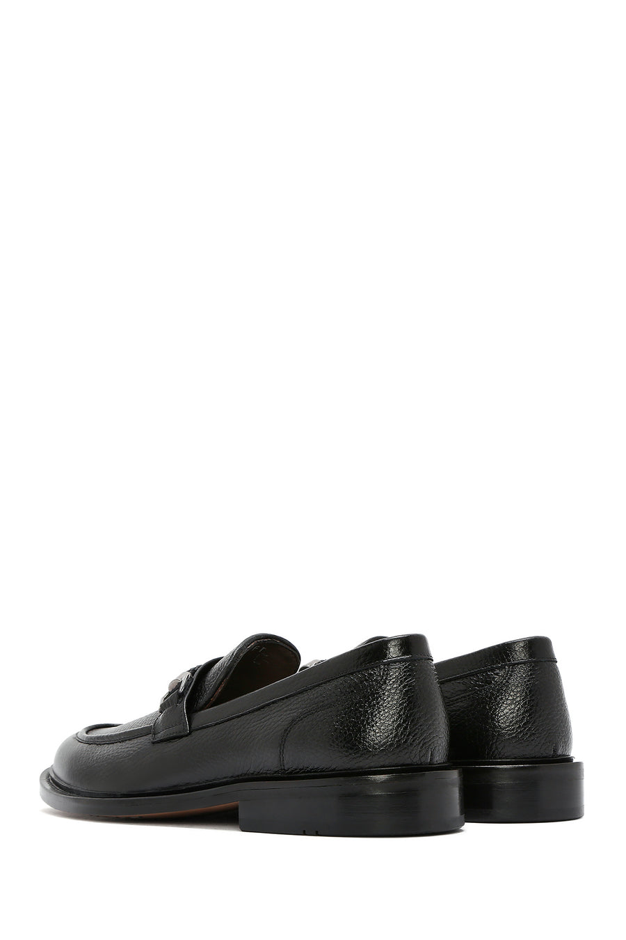 Men's Black Buckle Leather Classic Loafer