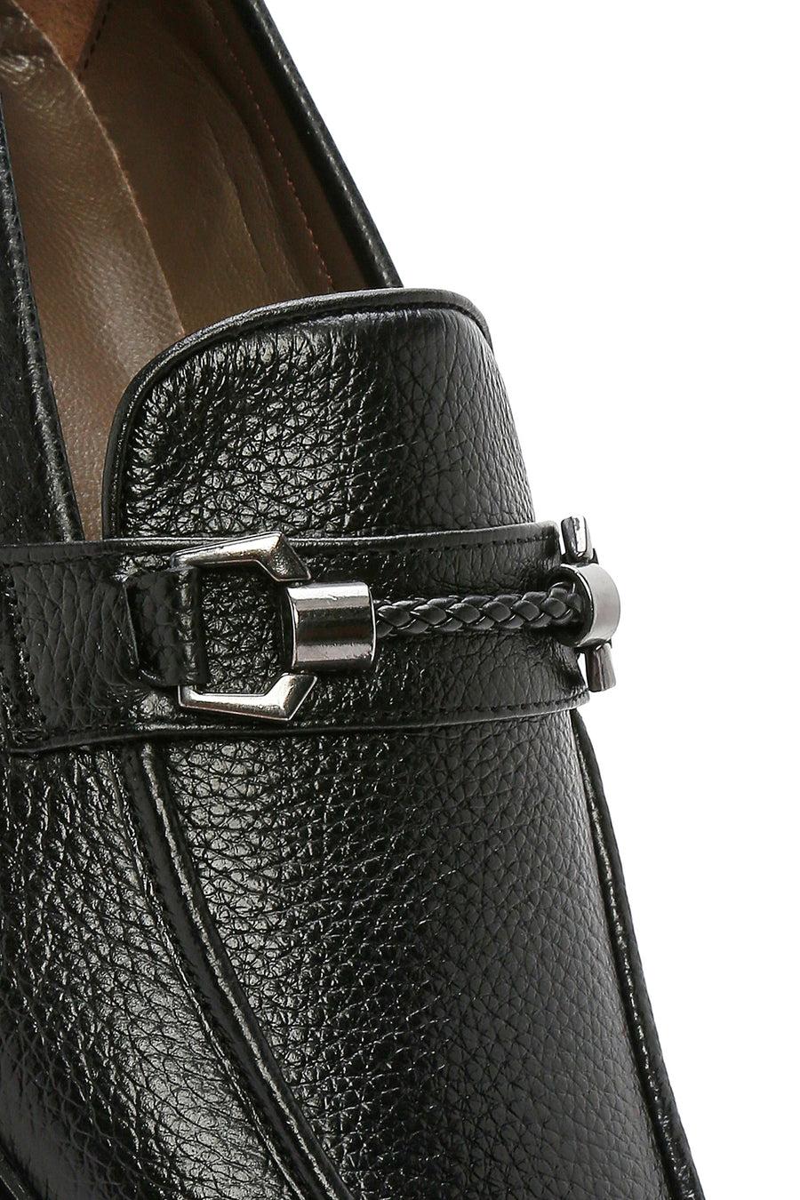 Men's Black Buckle Leather Classic Loafer