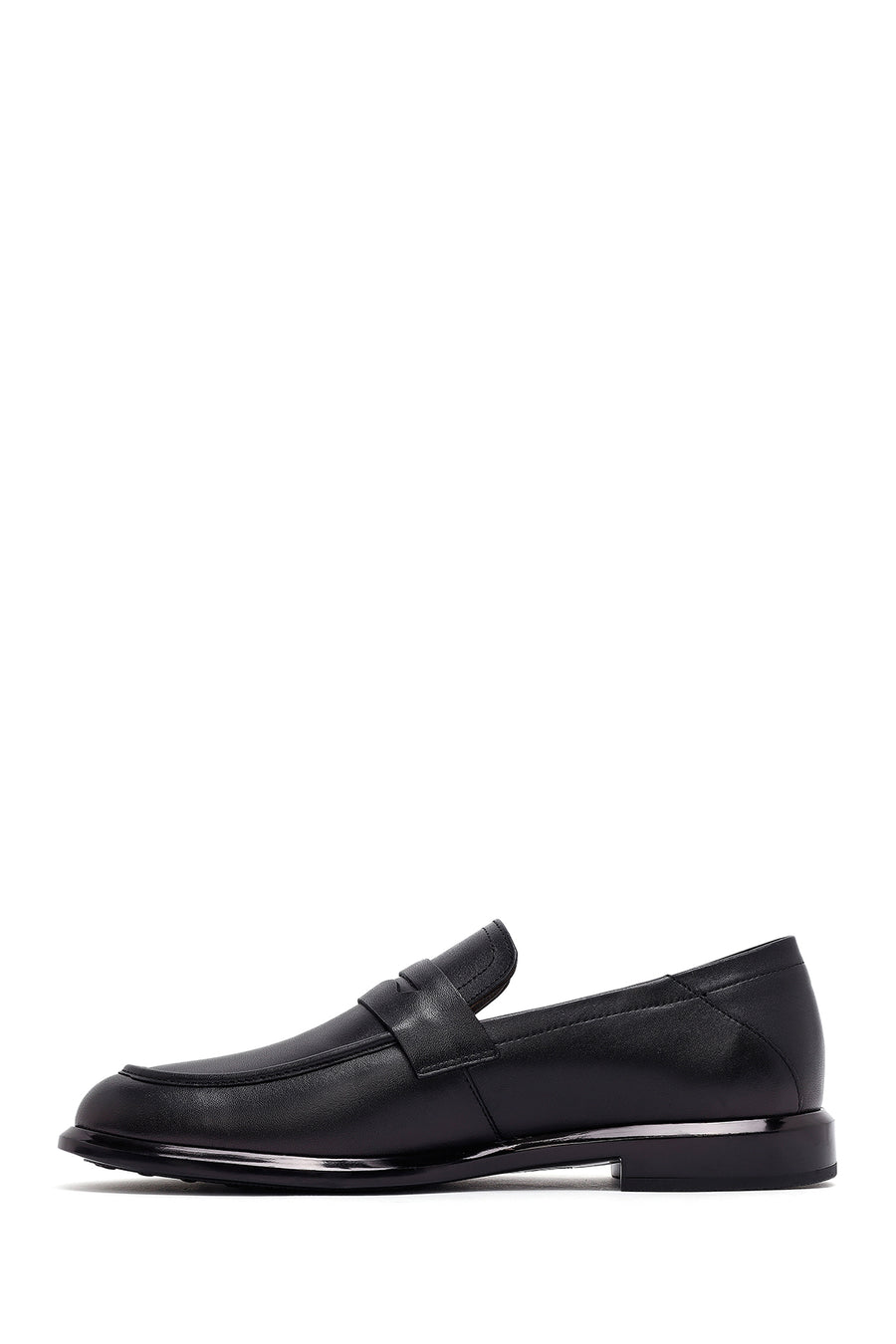 Men's Black Leather Casual Loafer