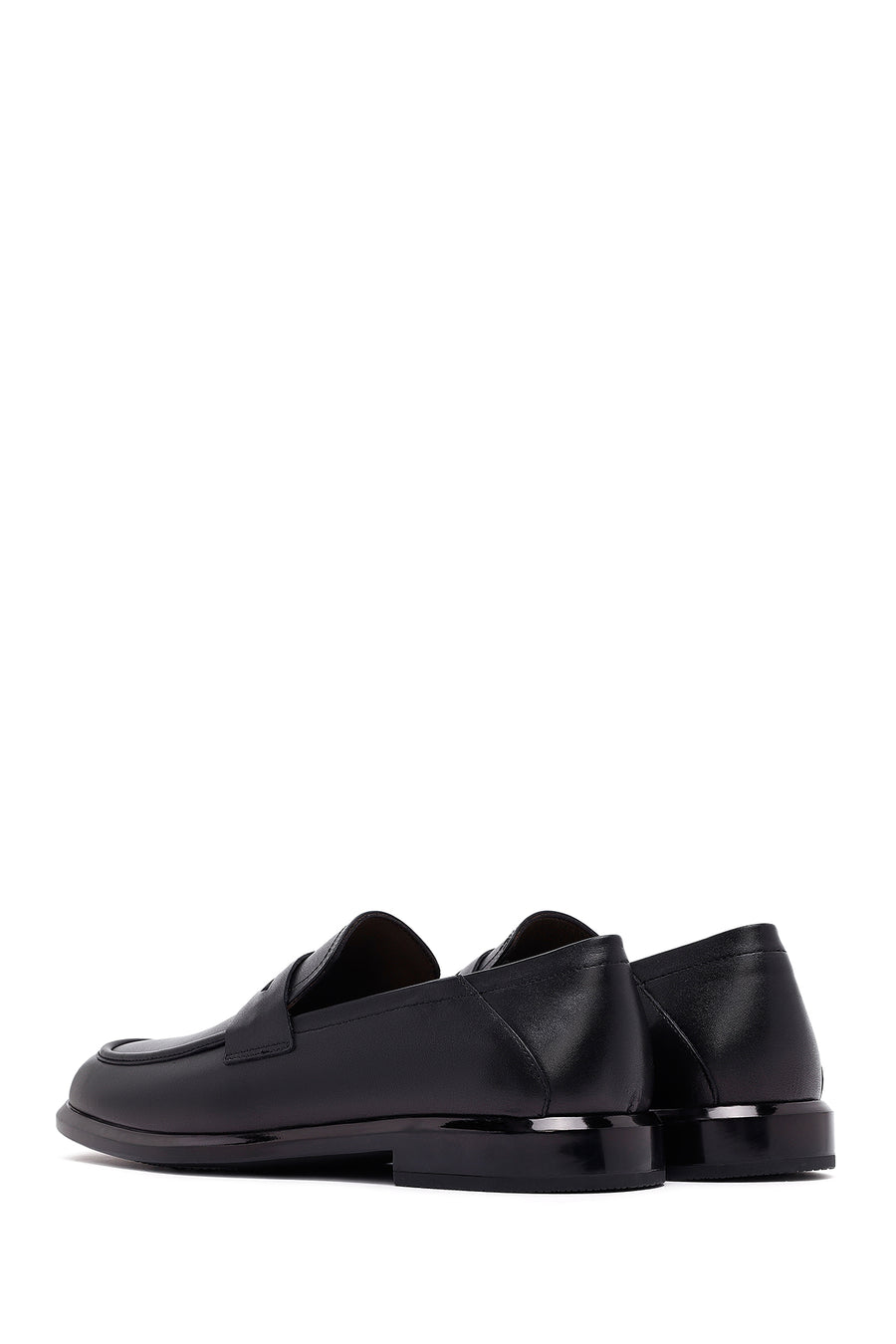 Men's Black Leather Casual Loafer