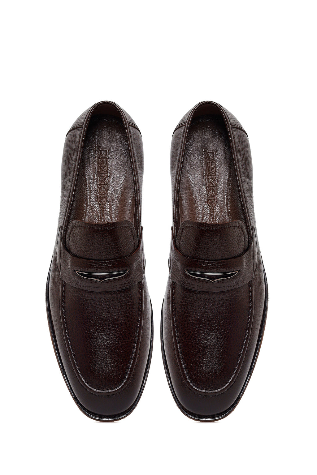 Erkek Kahverengi Deri Klasik Loafer