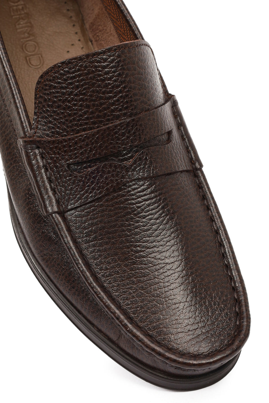 Erkek Kahverengi Deri Klasik Loafer