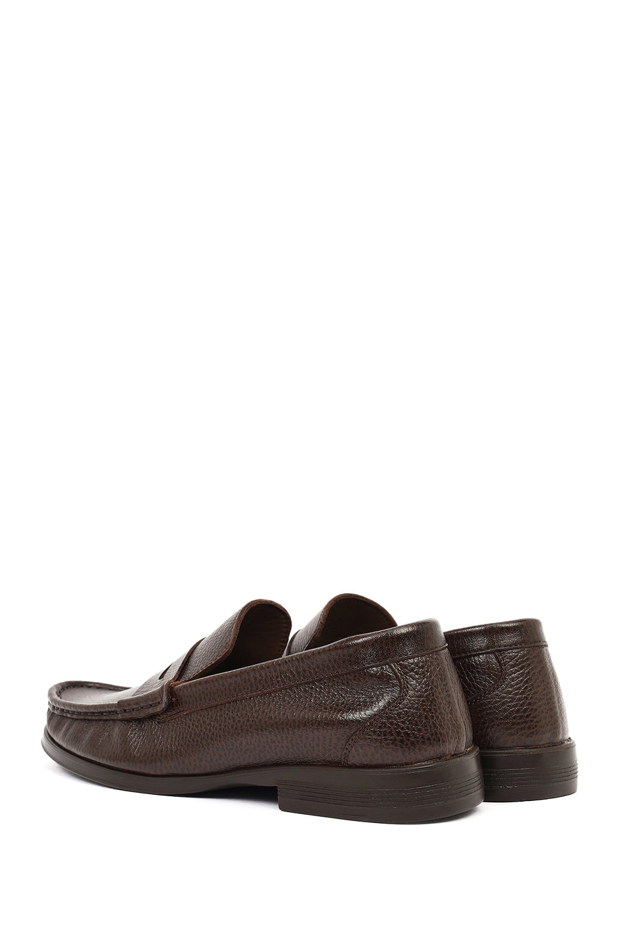 Erkek Kahverengi Deri Klasik Loafer