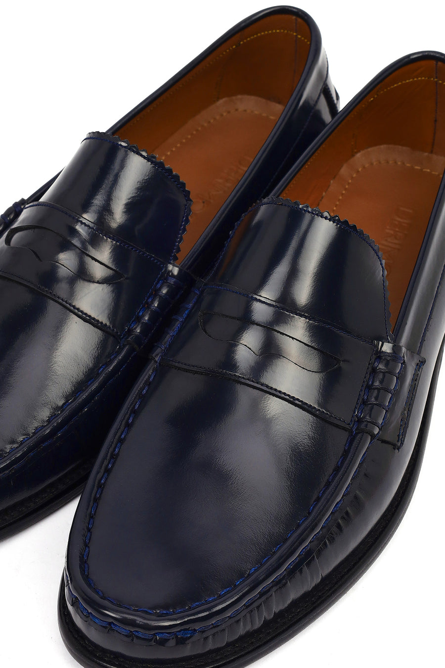 Erkek Lacivert Deri Klasik Loafer