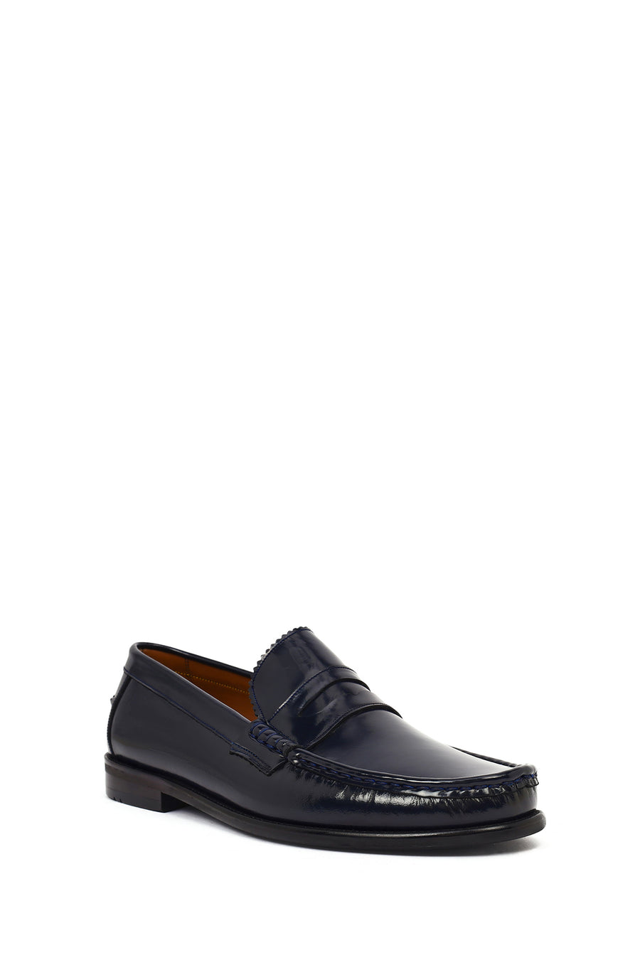 Erkek Lacivert Deri Klasik Loafer