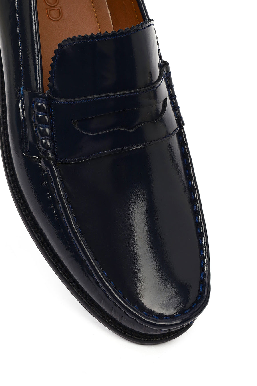 Erkek Lacivert Deri Klasik Loafer