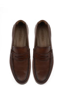 Erkek Kahverengi Deri Casual Loafer | Derimod