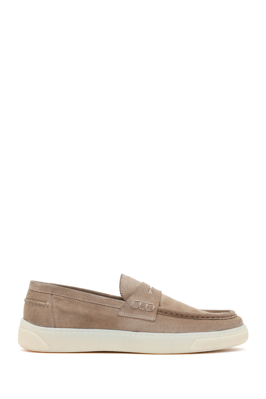 Men's Beige Chunky Suede Leather Loafers 26SFD603010 | Derimod