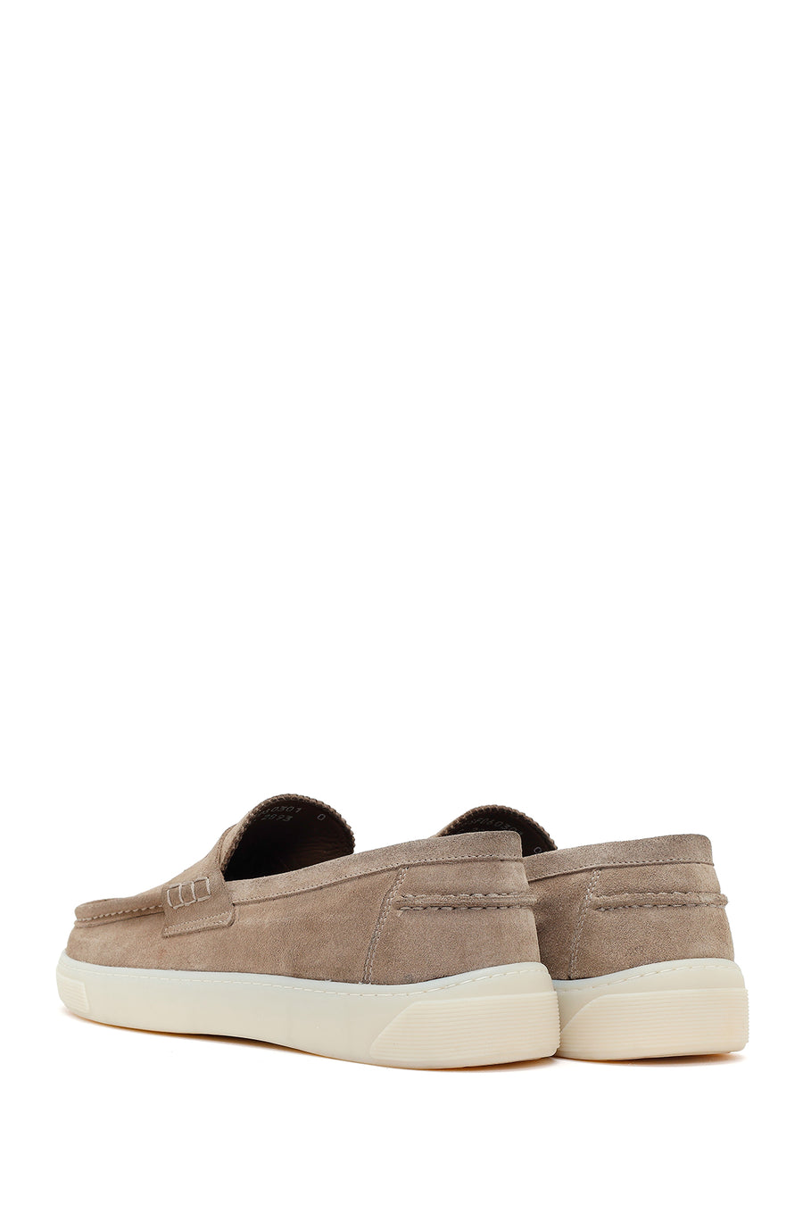 Men's Beige Chunky Suede Leather Loafers