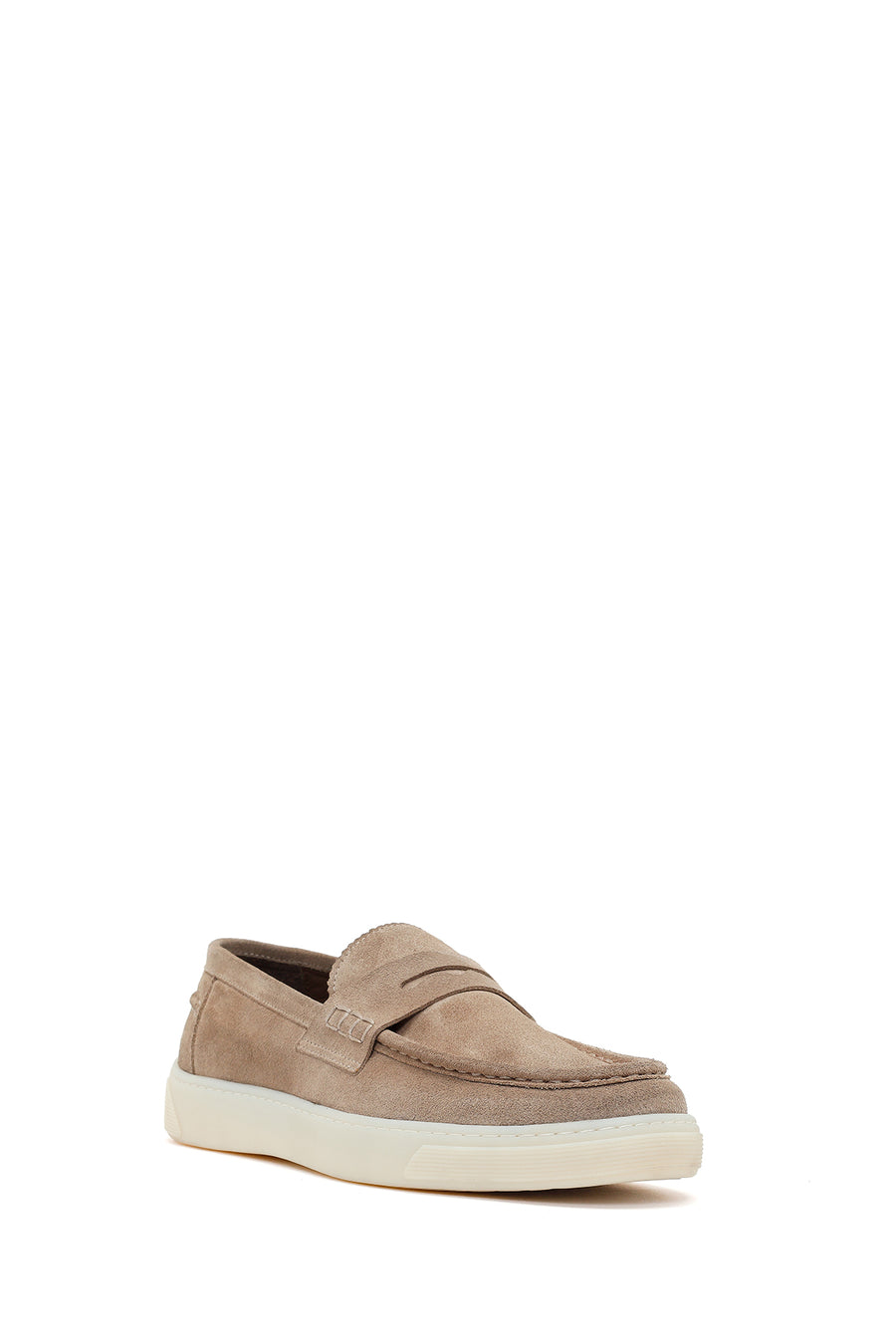 Men's Beige Chunky Suede Leather Loafers