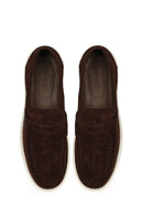 Erkek Kahverengi Kalın Tabanlı Süet Deri Loafer | Derimod