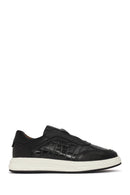 Men's Black Chunky Sole Patterned Leather Sneaker | Derimod