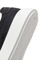 Erkek Siyah Bağcıklı Kalın Tabanlı Deri Sneaker | Derimod