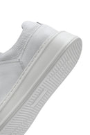 Erkek Beyaz Bağcıklı Kalın Tabanlı Deri Sneaker | Derimod